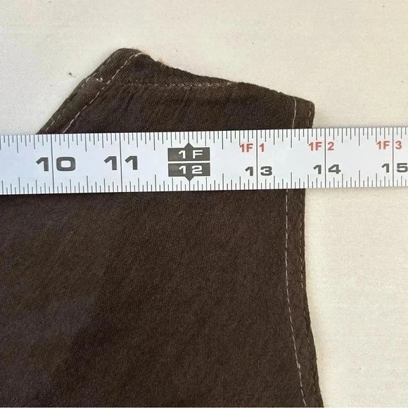 Summer Dress A-Line  Midi Length Tunic Umbrella Sundress Brown Pink Green Medium - Picture 12 of 16